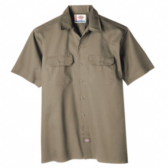DICKIES, Men's, L, Short Sleeve Work Shirt - 39C116