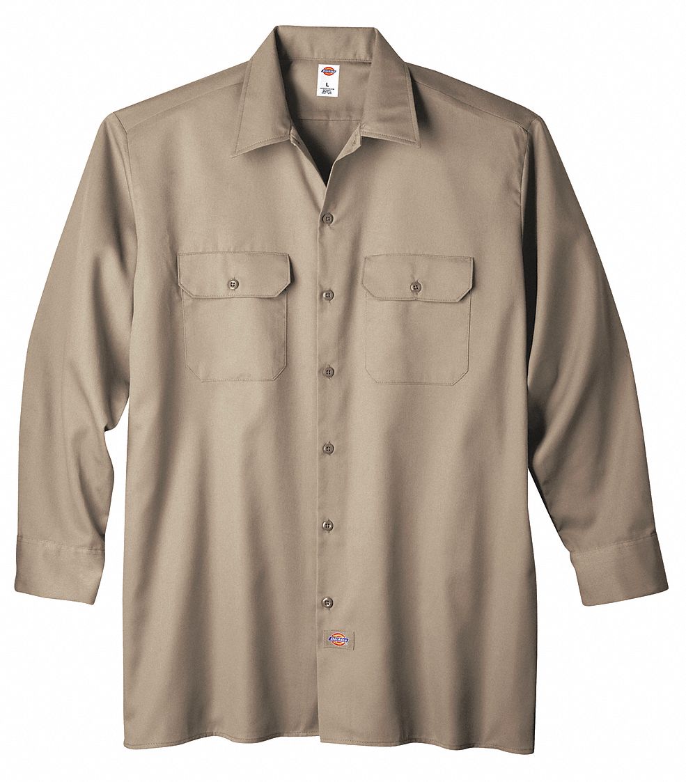DICKIES, Men's, XL, Long Sleeve Work Shirt - 39C151|5574KH RG XL 