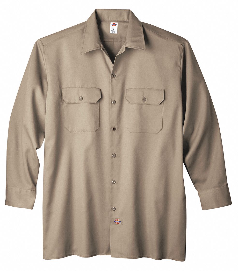 DICKIES, Men's, XL, Long Sleeve Work Shirt - 39C151|5574KH RG XL