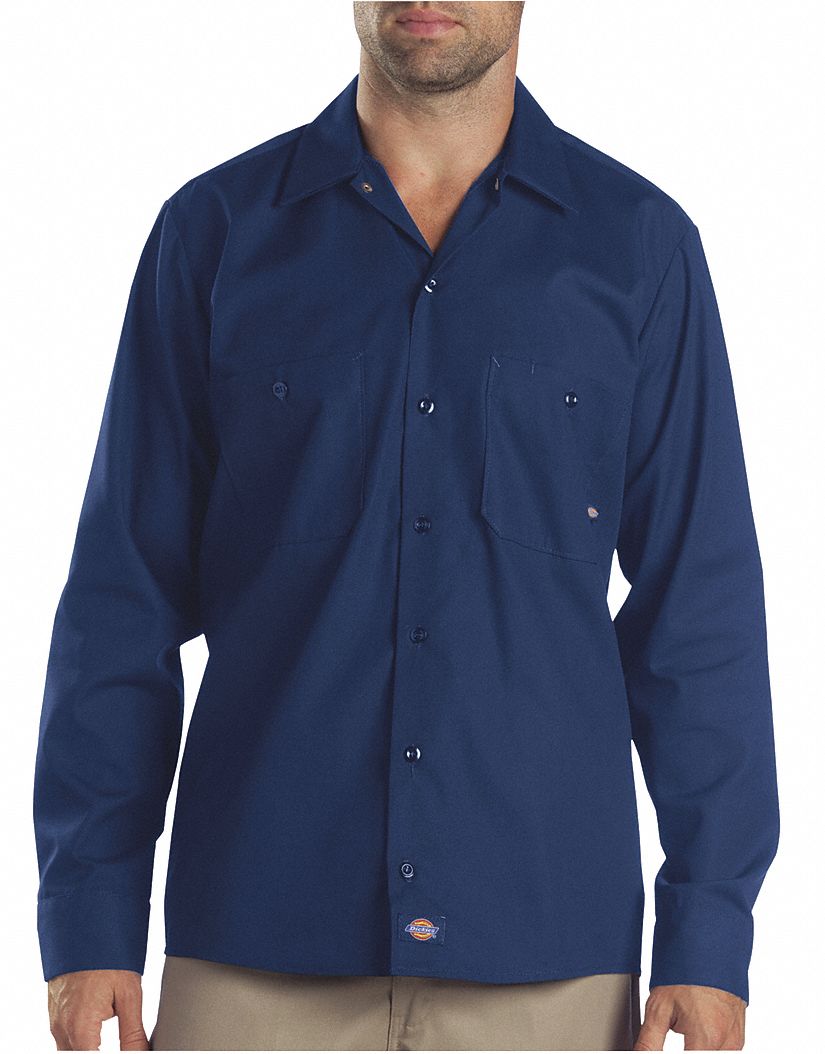 DICKIES Camisa p/Trabajo,Azul,Tam.M,Caballero - Camisas para Taller y Trabajo - 39C236 | L535NV RG M - Grainger