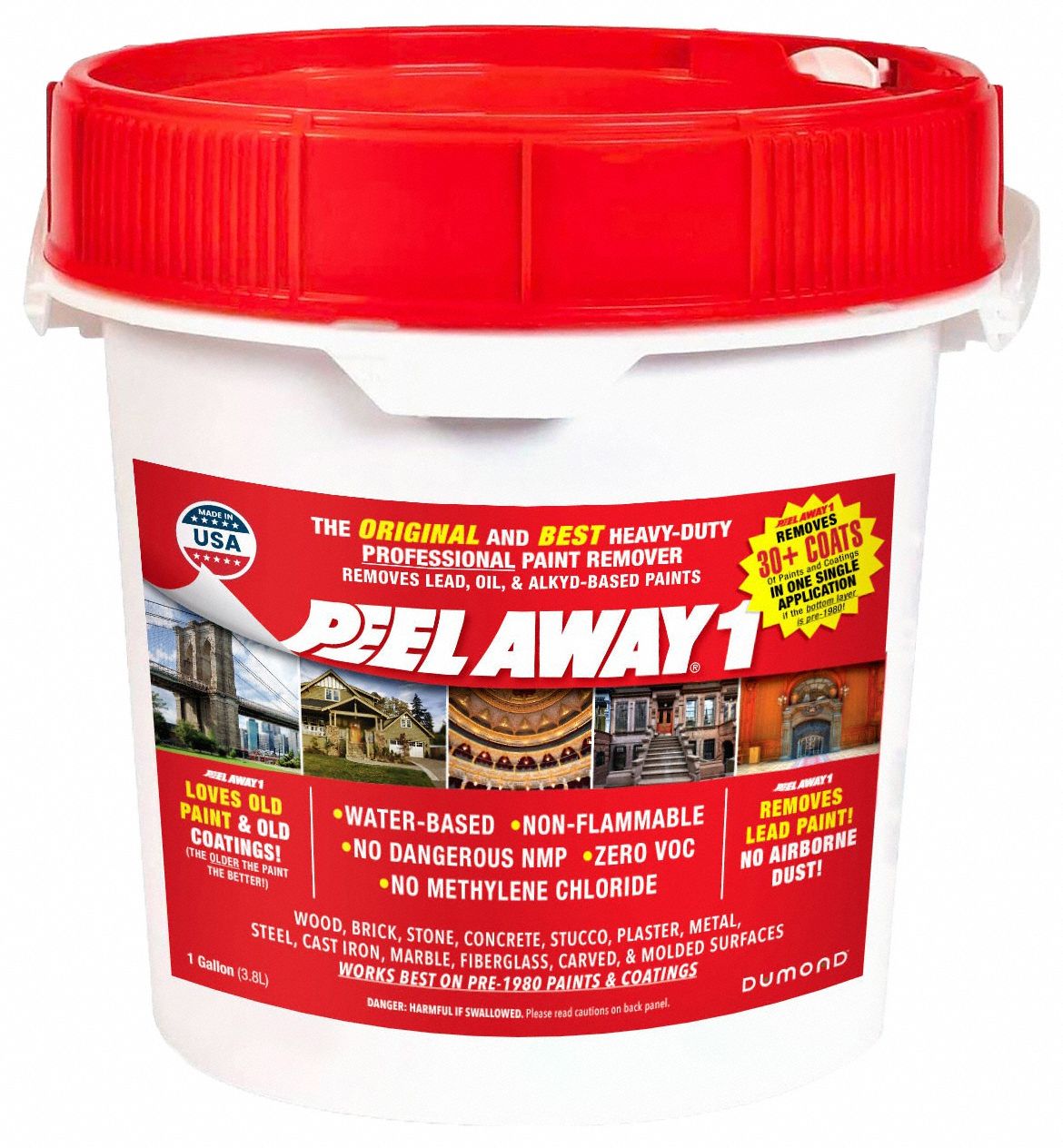 DUMOND Paint Remover, 1 1/4 gal, Water, 0, Removal of Organic Based