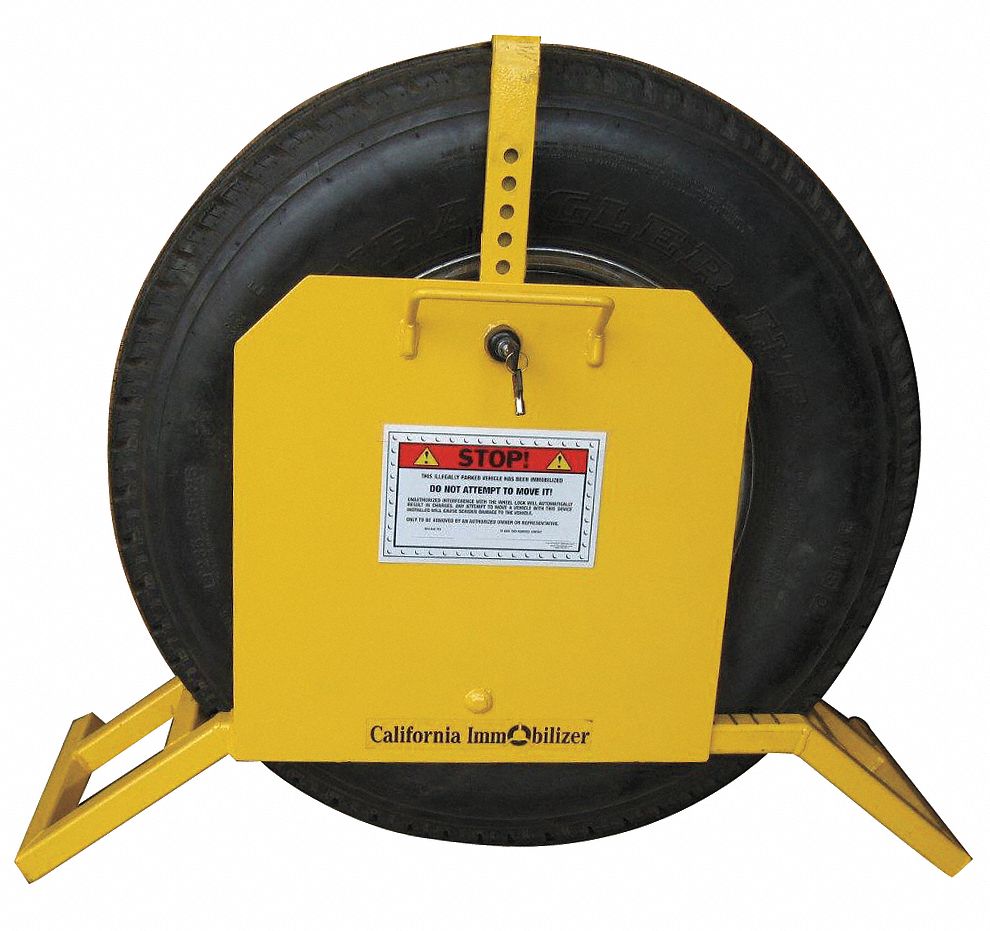 CALIFORNIA IMMOBILIZER 8 to 14 in Wheel Clamp Type 3; Fits 26 to 35 in Wheel, Adjustable