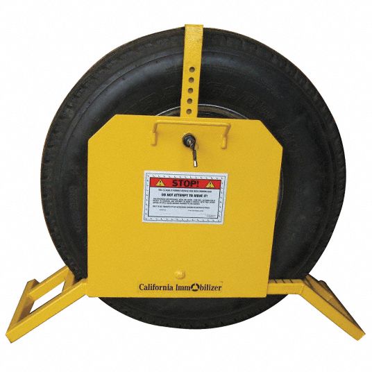 CALIFORNIA IMMOBILIZER 8 to 14 in Wheel Clamp Type 3; Fits 26 to 35 in Wheel, Adjustable