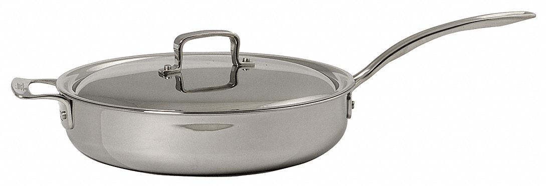 Round Buffet Saute Pan: 5 qt Capacity, 18 in Overall Lg, 12 in Overall Wd, 2 3/4 in Overall Ht