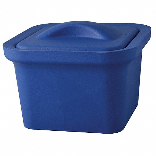 Ice Pan with Lid: Polyurethane Foam, Blue, 5.3 in Overall Ht, 7.2 in Overall Lg