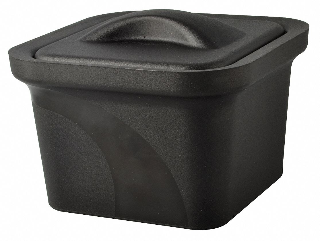 Ice Pan with Lid: Polyurethane Foam, Black, 5.3 in Overall Ht, 7.2 in Overall Lg