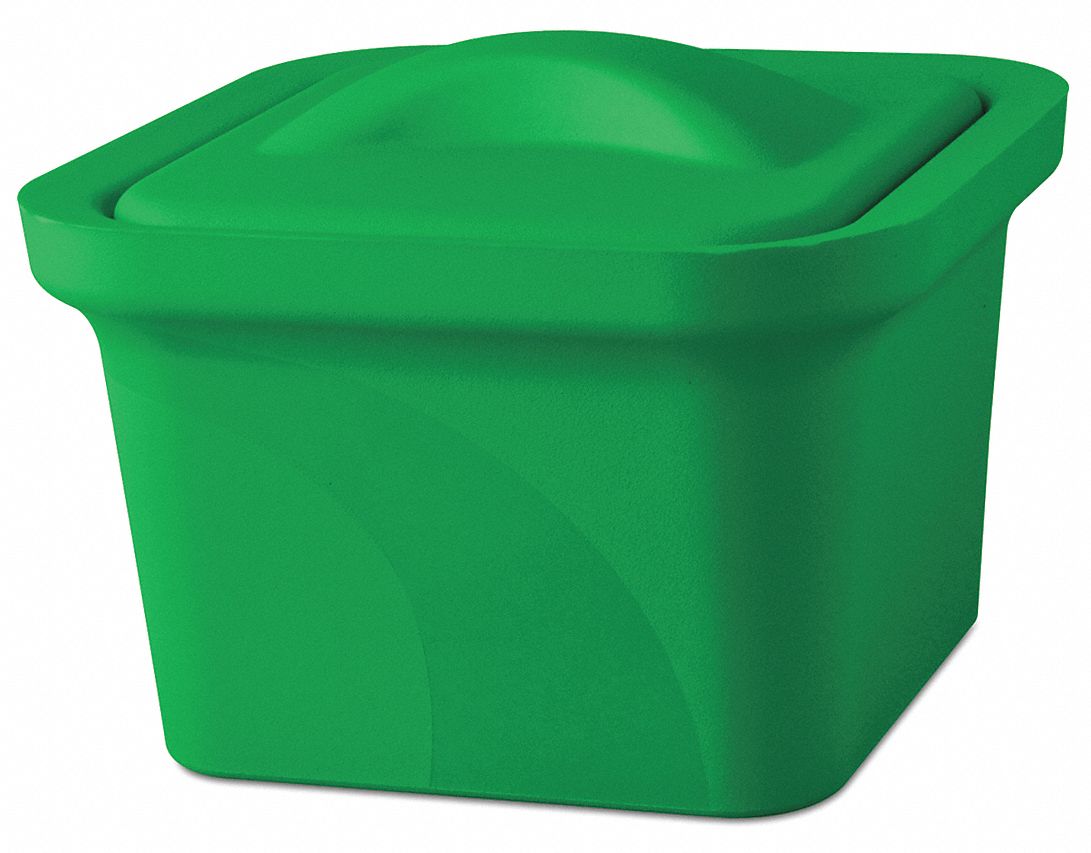 Ice Pan with Lid: Polyurethane Foam, Green, 5.3 in Overall Ht, 7.2 in Overall Lg
