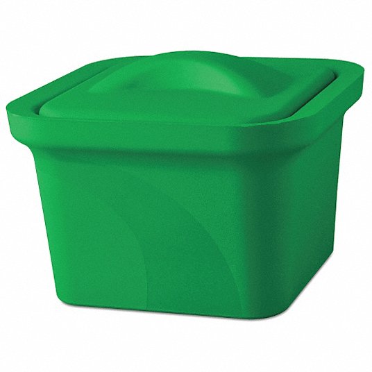 Ice Pan with Lid: Polyurethane Foam, Green, 5.3 in Overall Ht, 7.2 in Overall Lg