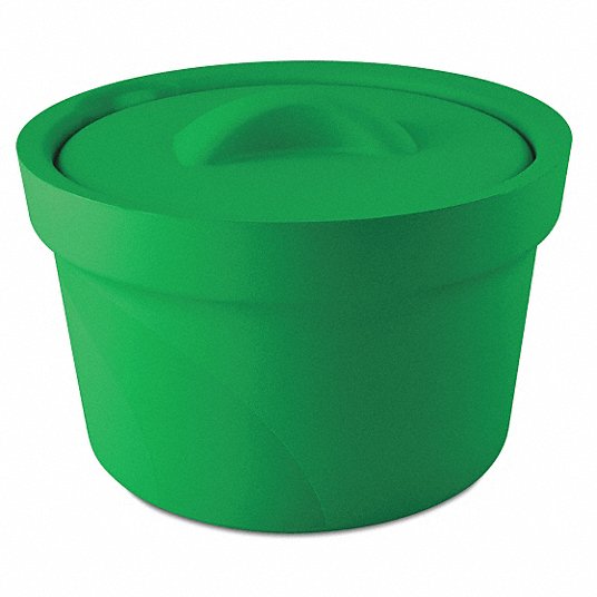 Ice Bucket with Lid: Polyurethane Foam, Green, 7.06 in Overall Ht, 10.56 in Overall Dia