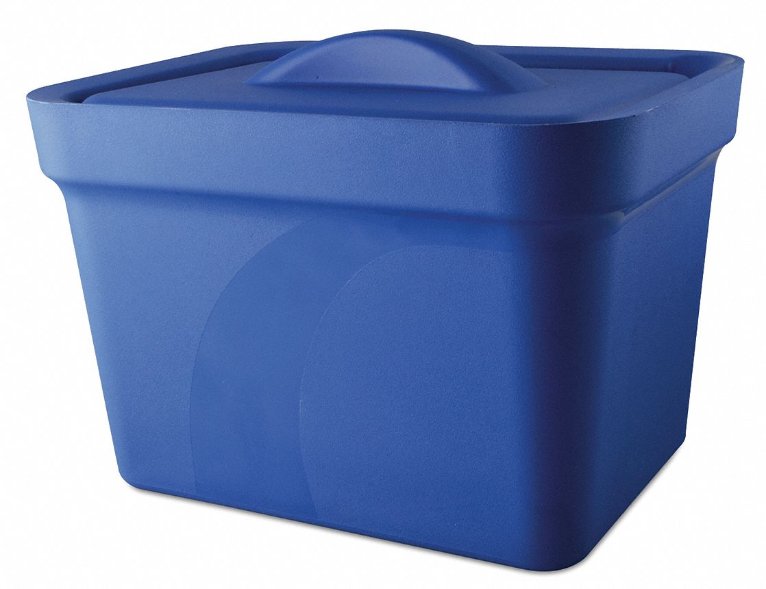 Ice Bucket with Lid: 4 L Capacity, Rectangular, Polyurethane Foam, Blue, 8 5/8 in Overall Ht