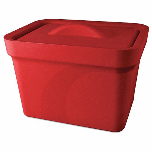 Ice Pan with Lid: Polyurethane Foam, Red, 8.57 in Overall Ht, 11.95 in Overall Lg