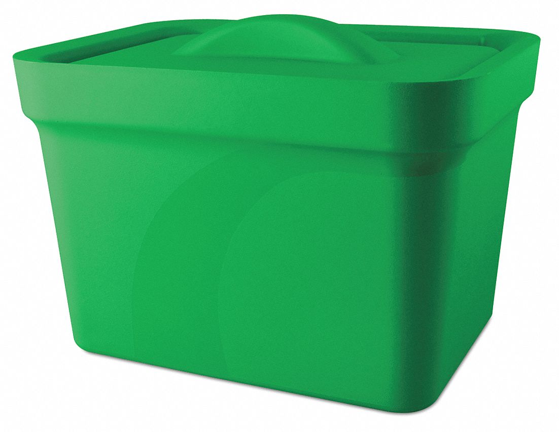 Ice Pan with Lid: Polyurethane Foam, Green, 8.57 in Overall Ht, 11.95 in Overall Lg