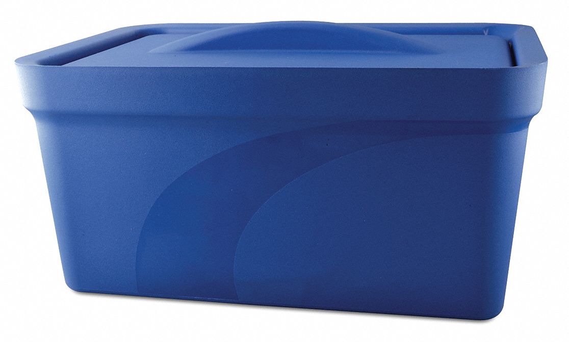 Ice Pan with Lid: Polyurethane Foam, Blue, 8.56 in Overall Ht, 16.54 in Overall Lg