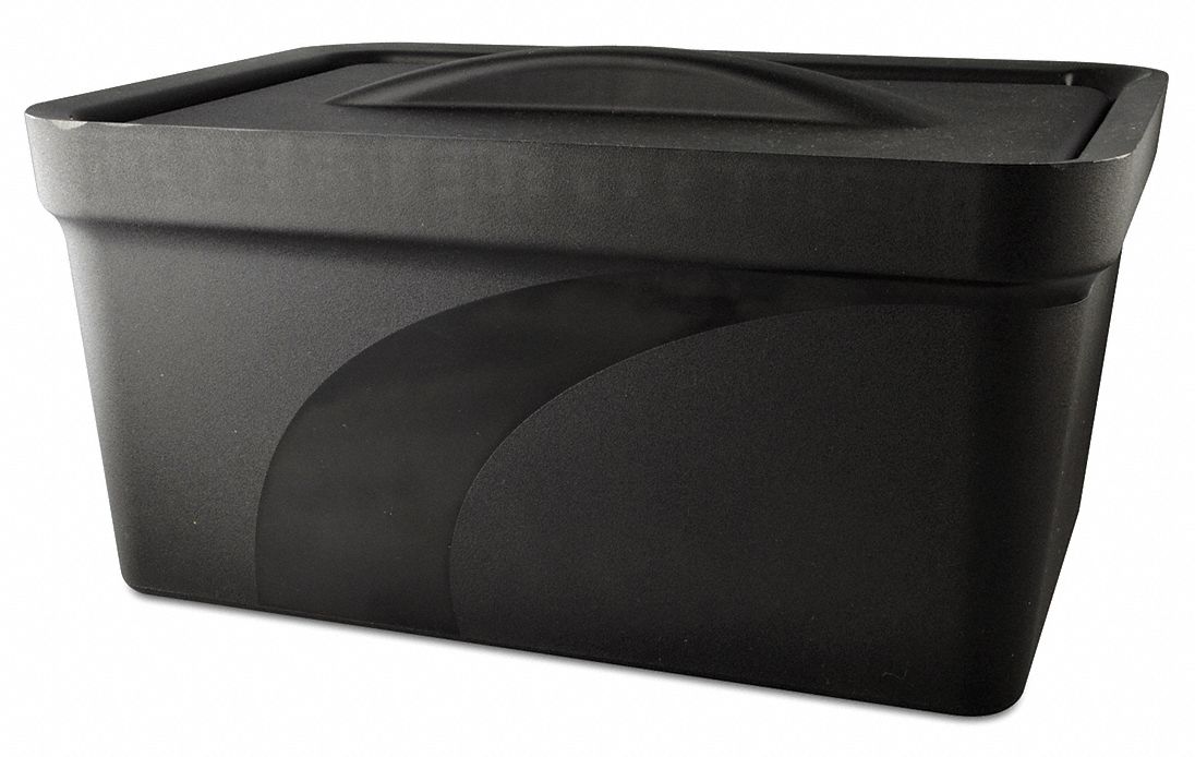 Ice Pan with Lid: Polyurethane Foam, Black, 8.56 in Overall Ht, 16.54 in Overall Lg