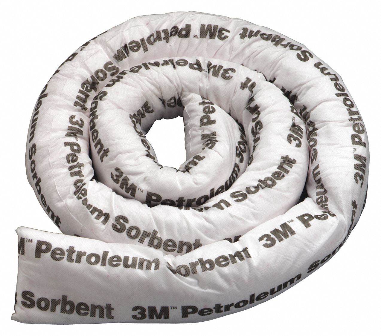 Sorbent Boom: 3 in Dia, 8 ft Lg, 15 gal Volume Absorbed per Pkg., White, 2 gal, 6 PK