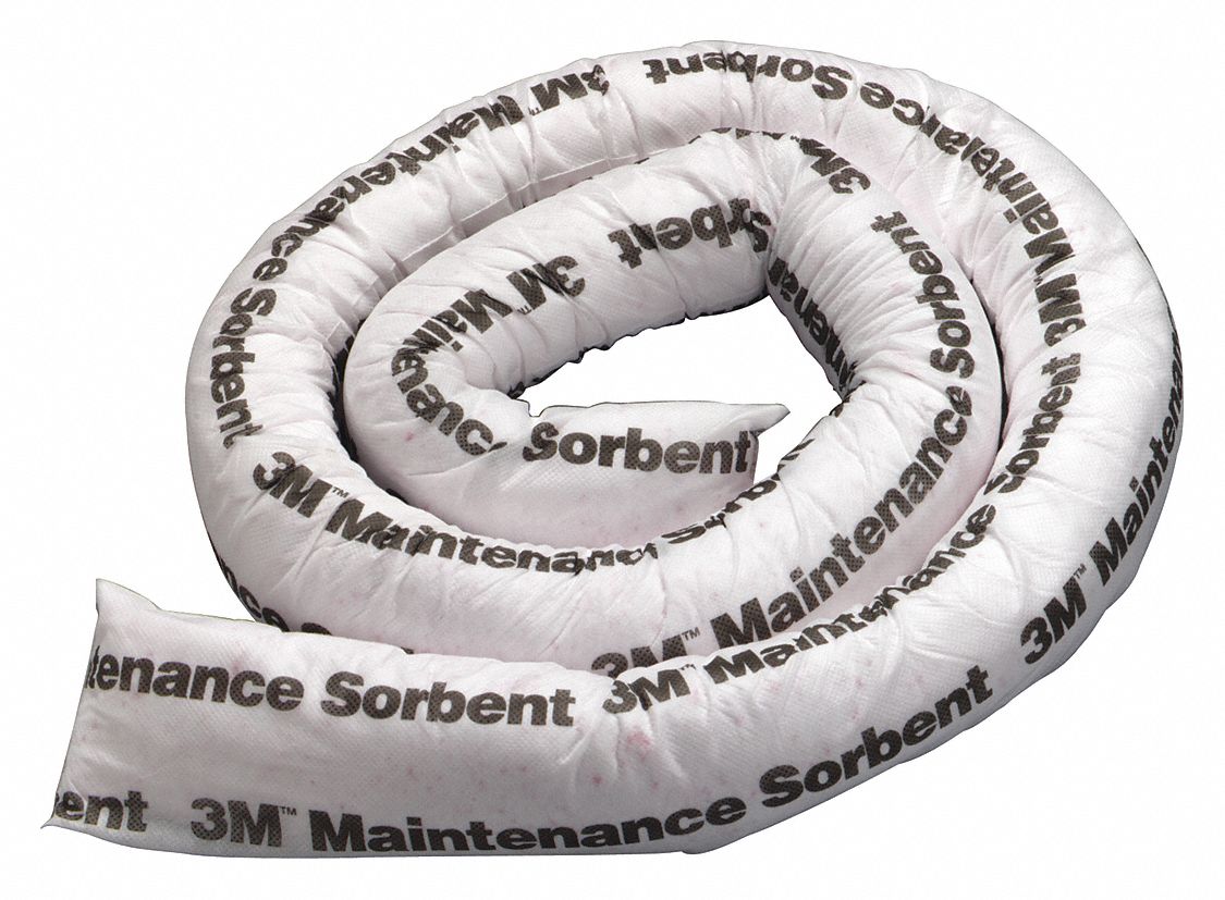 SORBENT BOOM,12 GAL,8 FT L,POLY,PP,PK6