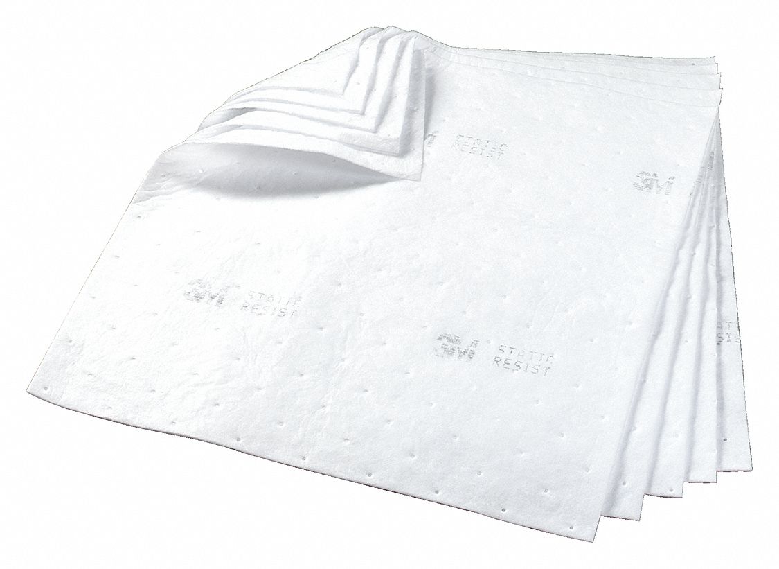 3M, 75 gal Volume Absorbed Per Pad, 75 gal (50 Pads), Absorbent Pad