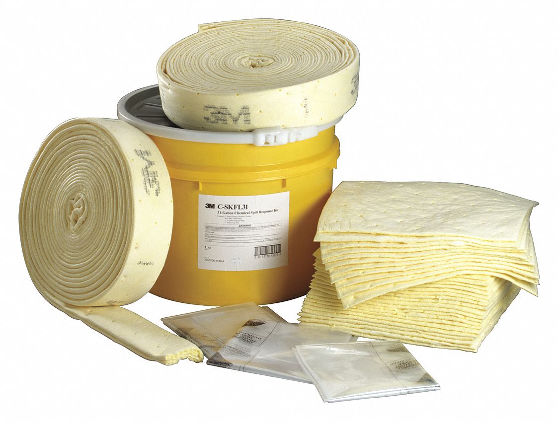 CHEMICAL SORBENT FOLDED SPILL KIT,31 GAL