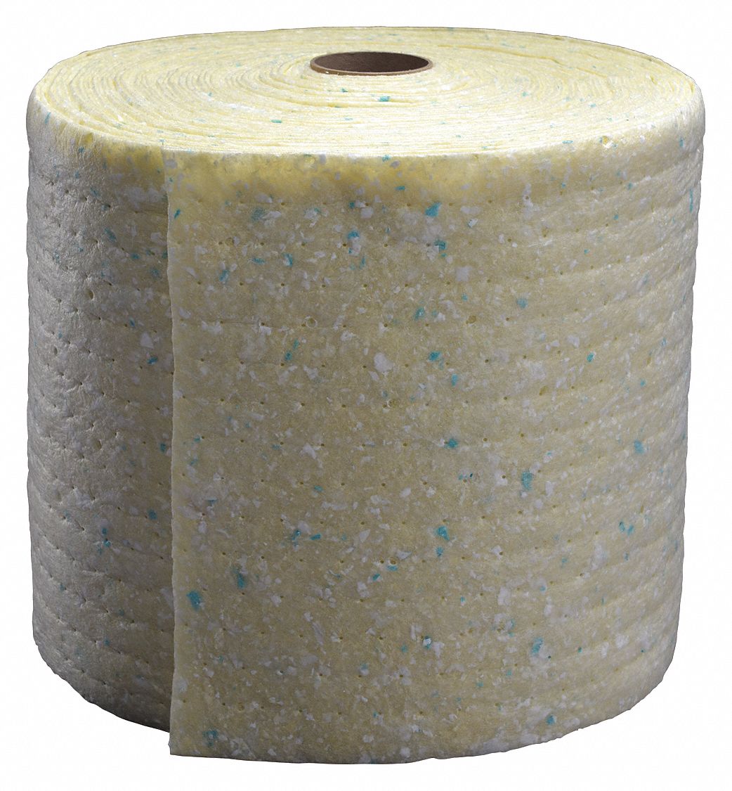 3M Absorbent Roll, Universal, Yellow, 150 ft.L 39CD74MCC Grainger