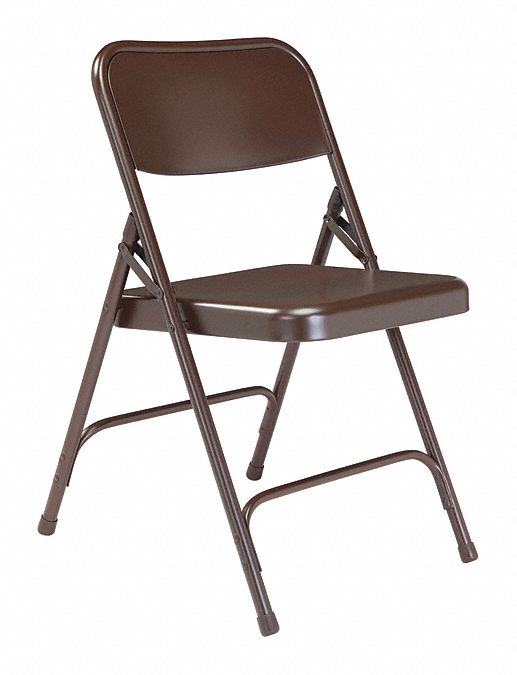 FOLDING CHAIR,BROWN,STEEL,UNPADDED,PK4