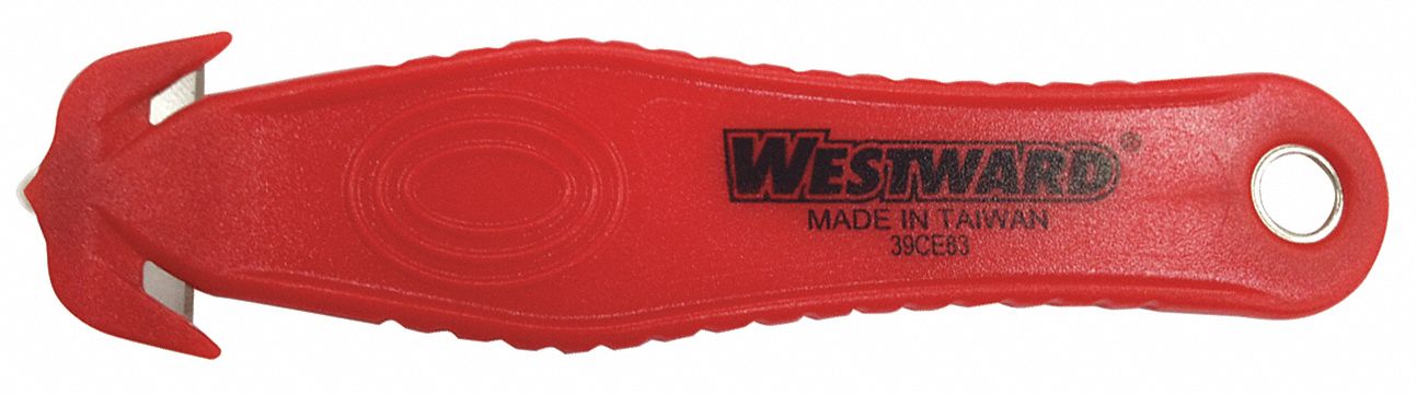 SAFETY CUTTER,RED,5-3/8" L,PK10