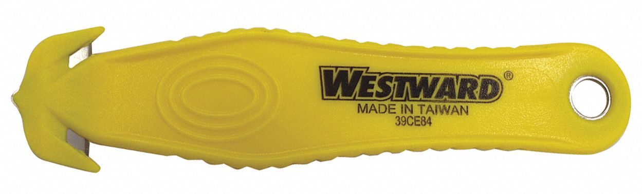 SAFETY CUTTER,YELLOW,5-3/8" L,PK10