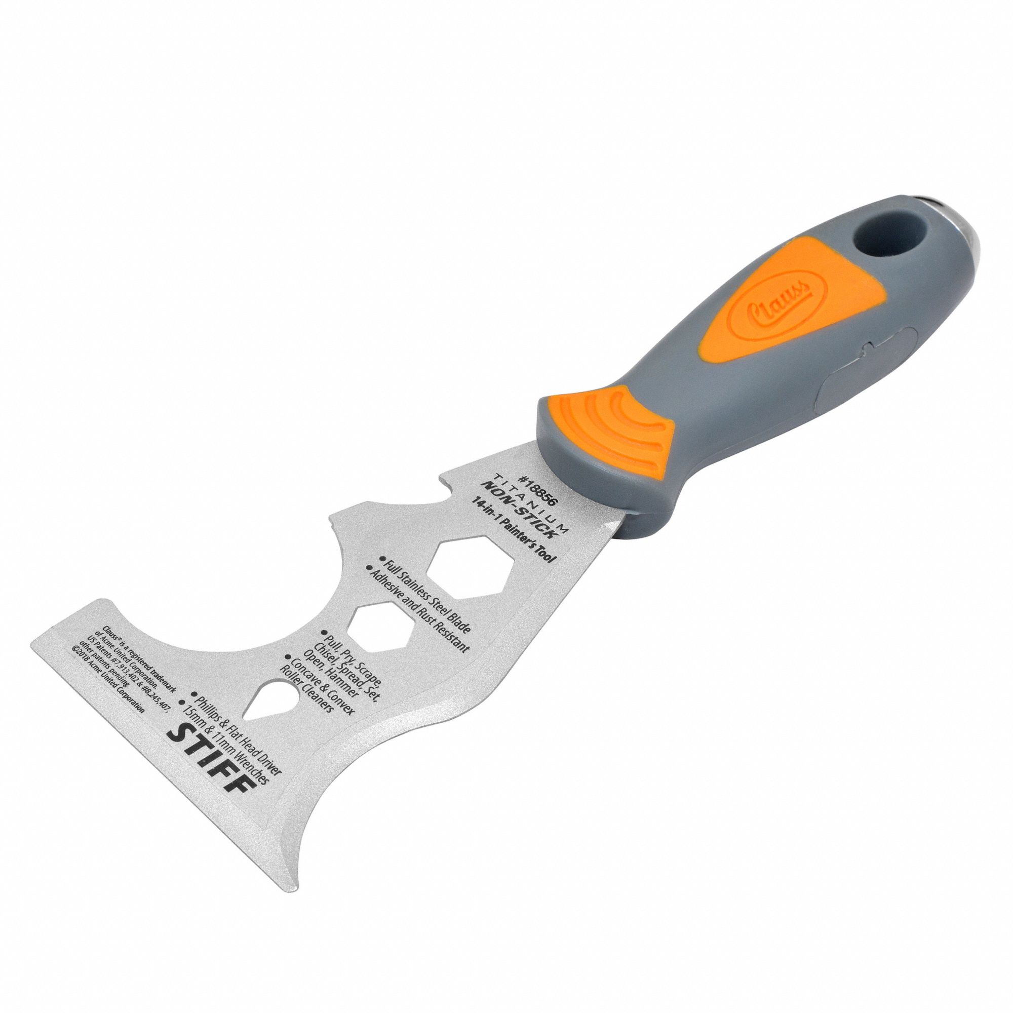 Clauss 18856 14-in-1 Titanium Non-Stick Painter's Tool with Philip's and Driver, 