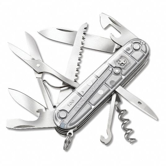 VICTORINOX SWISS ARMY, 9 Tools, 3 1/2 in Closed Lg, Folding Knife ...