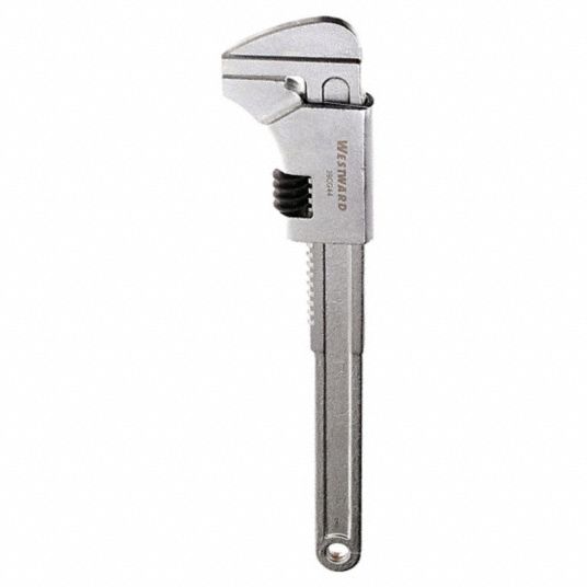 WESTWARD Monkey Wrench : Alloy Steel, 3 1/10 in Jaw Capacity, Smooth, 14  3/4 in Overall Lg, I-Beam