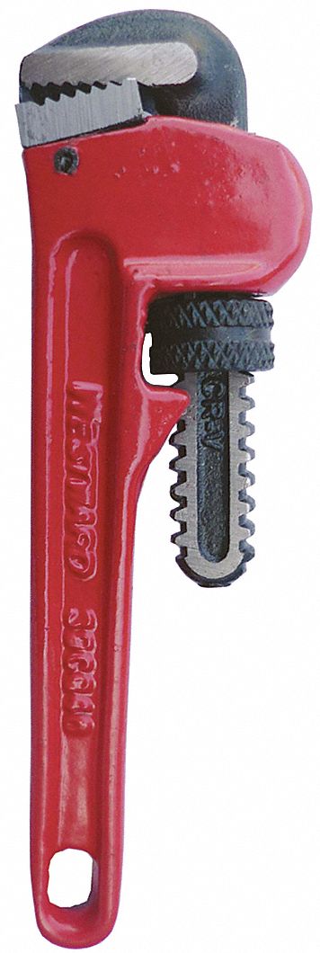 PIPE WRENCH, CAST IRON, 3/4 IN JAW CAPACITY, SERRATED, 6 IN OVERALL L, I-BEAM