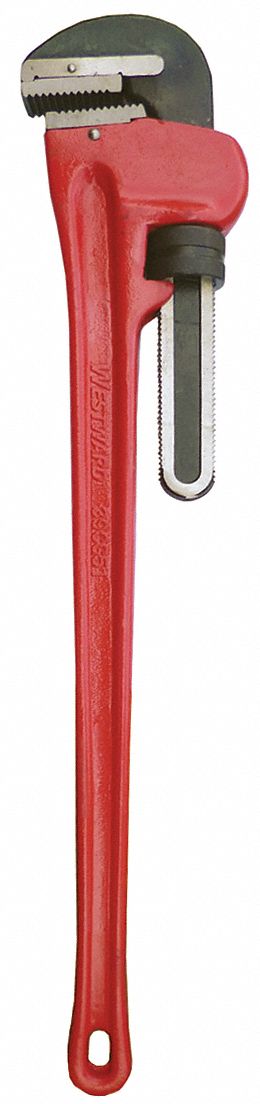 PIPE WRENCH, CAST IRON, 8 IN JAW CAPACITY, SERRATED, 60 IN OVERALL L, I-BEAM