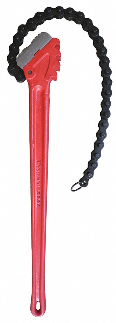 CHAIN WRENCH, NATURAL, FOR 7 1/2 IN OUTSIDE DIA, 29 1/2 IN CHAIN L, 36 IN HANDLE L