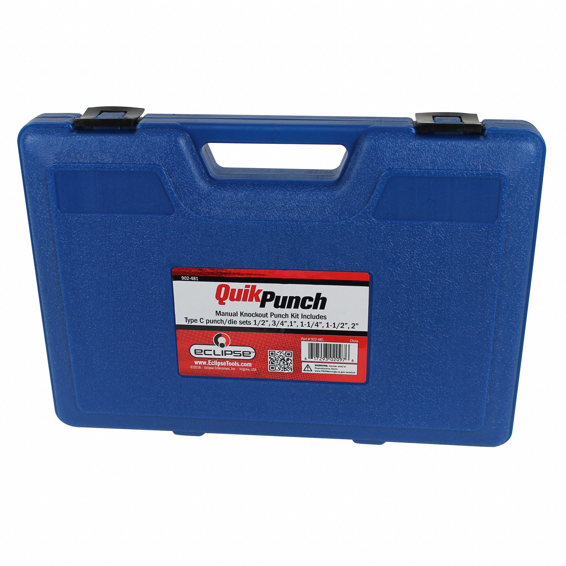 ECLIPSE Manual Knockout Punch 10 Pieces, 10 ga Max Sheet Metal CapacitySteel, Falls Free