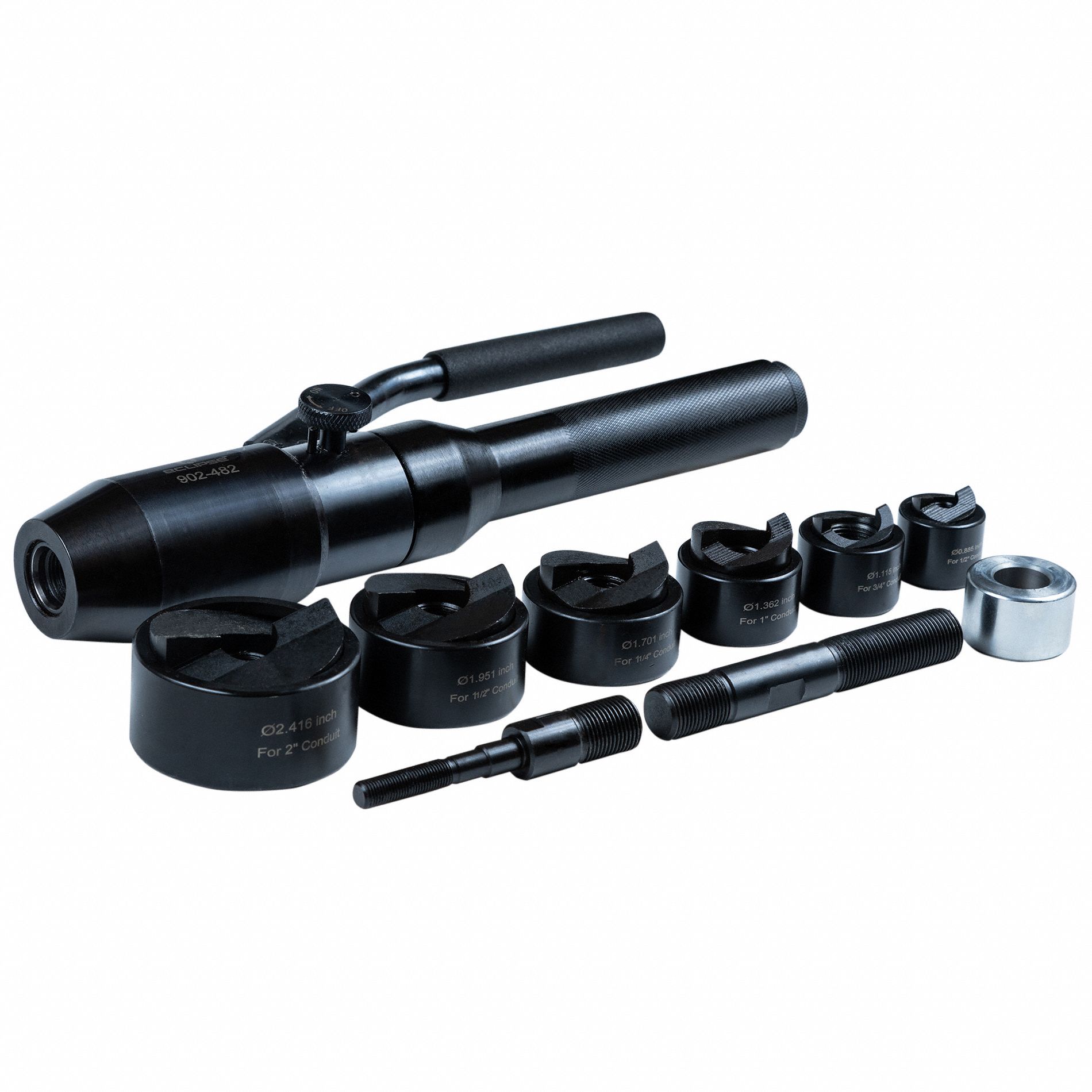 ECLIPSE Hydraulic Knockout Punch 10 Pieces, 10 ga Max Sheet Metal CapacitySteel, Falls Free