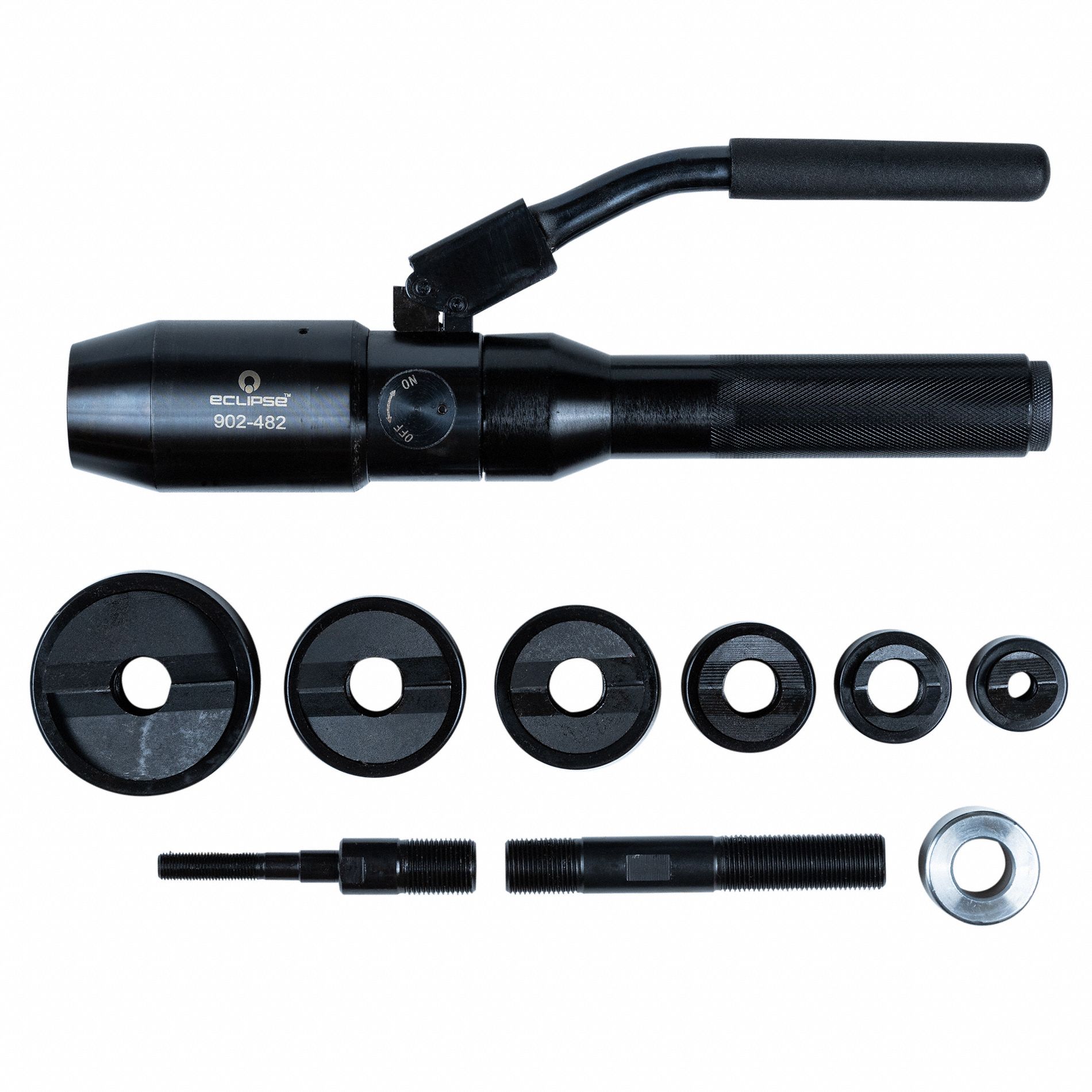 ECLIPSE Hydraulic Knockout Punch 10 Pieces, 10 ga Max Sheet Metal CapacitySteel, Falls Free