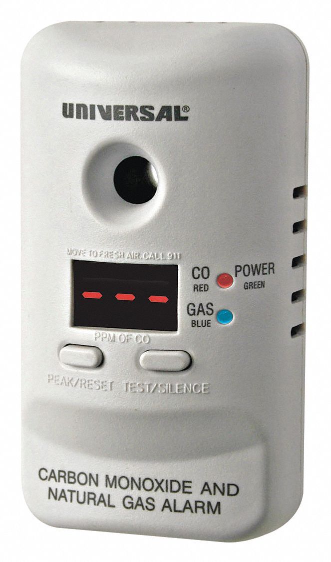 Carbon Monoxide Alarm: Semiconductor, 85 dB @ 10 Feet, Hush Button