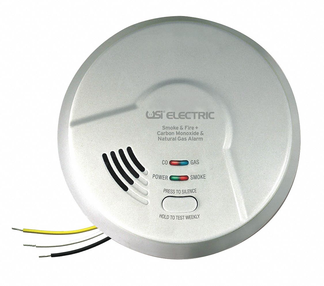 5 3/4 in Smoke Alarm with 85 dB @ 10 Feet Audible Alert; 120V AC/DC Hardwired + 9 Volt Replaceable B