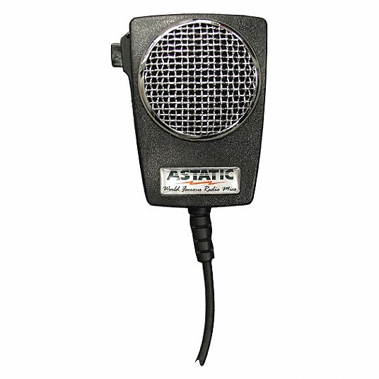 CB Power Mic: Amplified, 7 ft Cord Lg, 100 W Output Power, 4-Pin