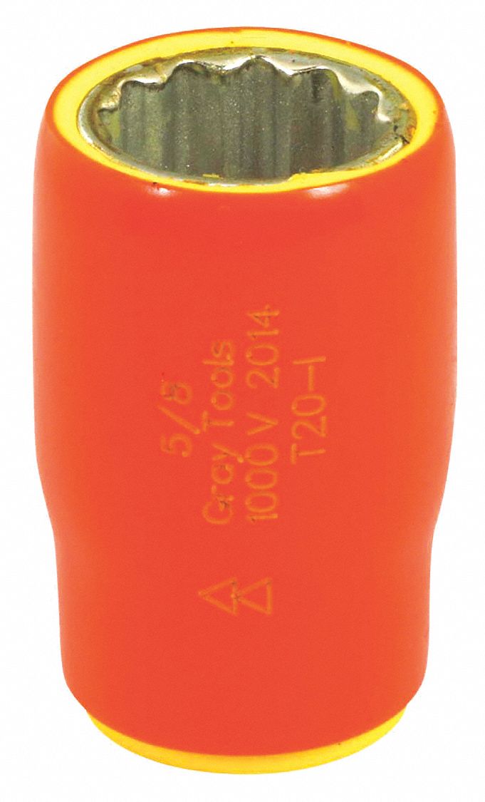 PRISE,CARRÉ,6 PT,ISOLATION À 2 COUCHES,OR/JAUNE,DOUILLE DE 5/8 X 3/8 PO,AC