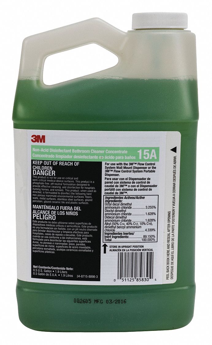 3M 15A Bathroom Disinfectant, 0.5Gal, SprayBottle