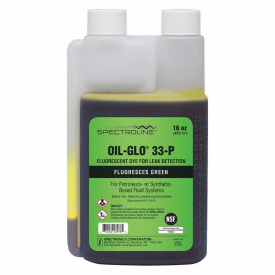 SPECTROLINE Fluorescent Leak Detection Dye, Green, Pint Capsule Size, Hydraulic Leaks 39D677