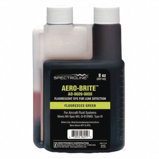 SPECTROLINE Fluorescent Leak Detection Dye, Green, 8 oz Capsule Size