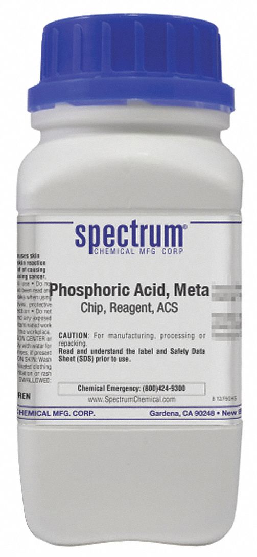 Phosphoric Acid: ACS, 500 g, 37267-86-0, Acid, Powder, Bottle, Plastic, 24 mo Shelf Life, 1