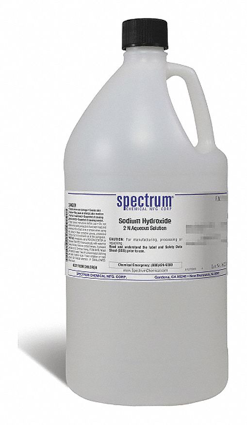 Sodium Hydroxide: Lab, 4 L, 1310-73-2/7732-18-5, 2 N, Solution, Liquid, Jug, Plastic, 1