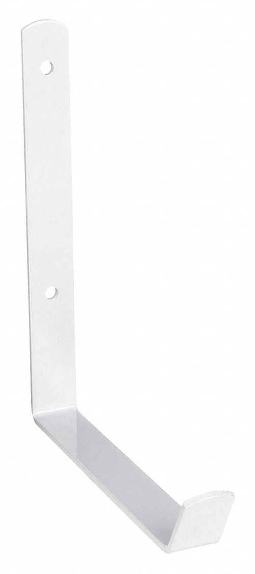 Hook: Screw, 50 lb Wt Capacity, 1 Points per Hook, White, 8 in Projection, Steel