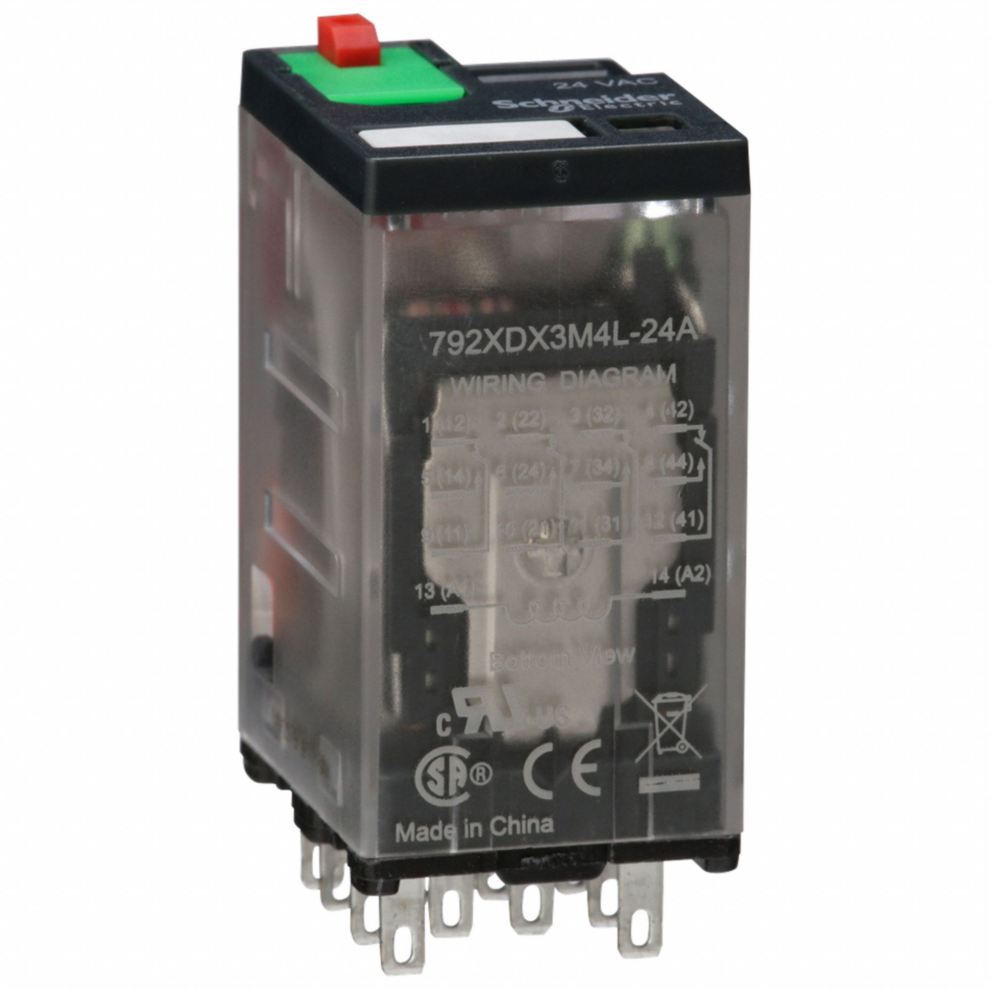 General Purpose Relay: Socket Mounted, 3 A Current Rating, 24V AC, 14 Pins/Terminals, 4PDT
