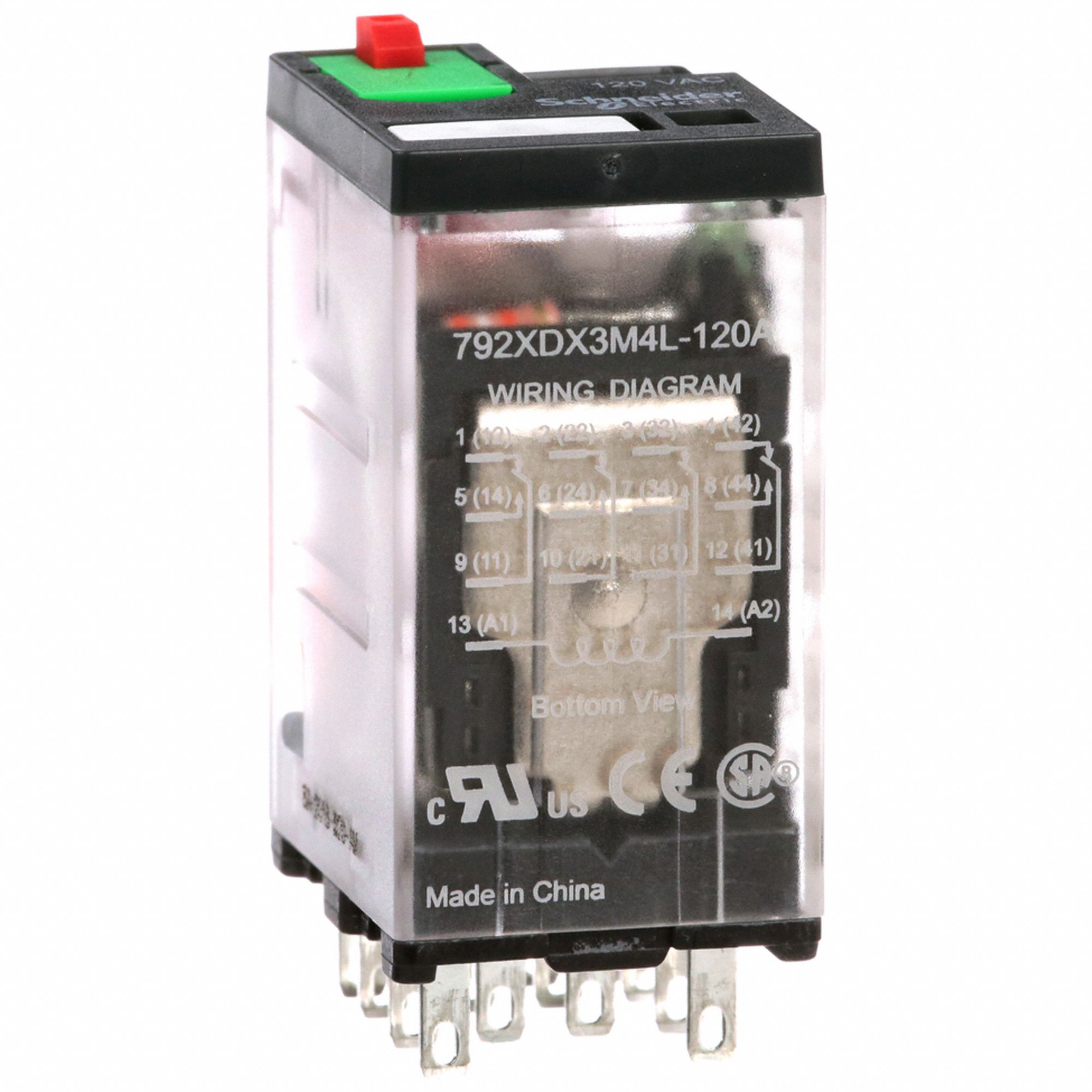 GENERAL PURPOSE RELAY, SOCKET MOUNTED, 3 A CURRENT RATING, 120V AC, 14 PINS/TERMINALS