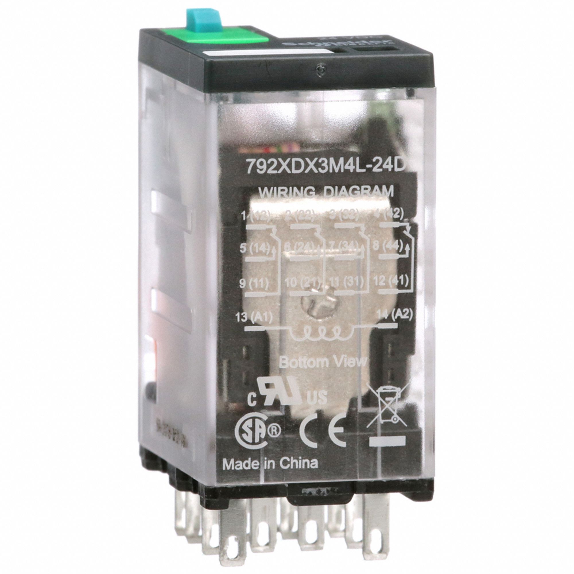 GENERAL PURPOSE RELAY, SOCKET MOUNTED, 3 A CURRENT RATING, 24V DC, 14 PINS/TERMINALS, 4PDT
