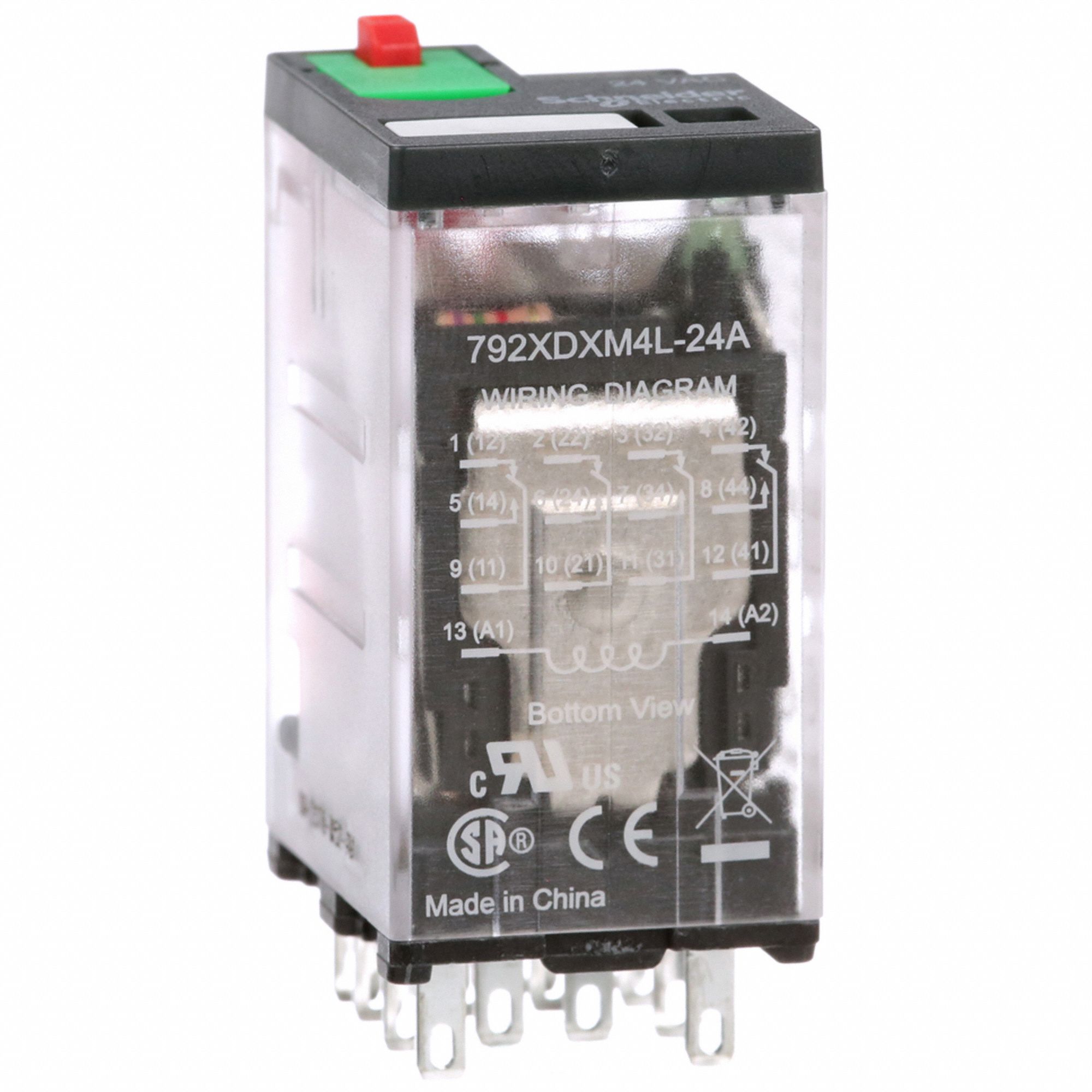 GENERAL PURPOSE RELAY, SOCKET MOUNTED, 6 A CURRENT RATING, 24V AC, 14 PINS/TERMINALS, 4PDT