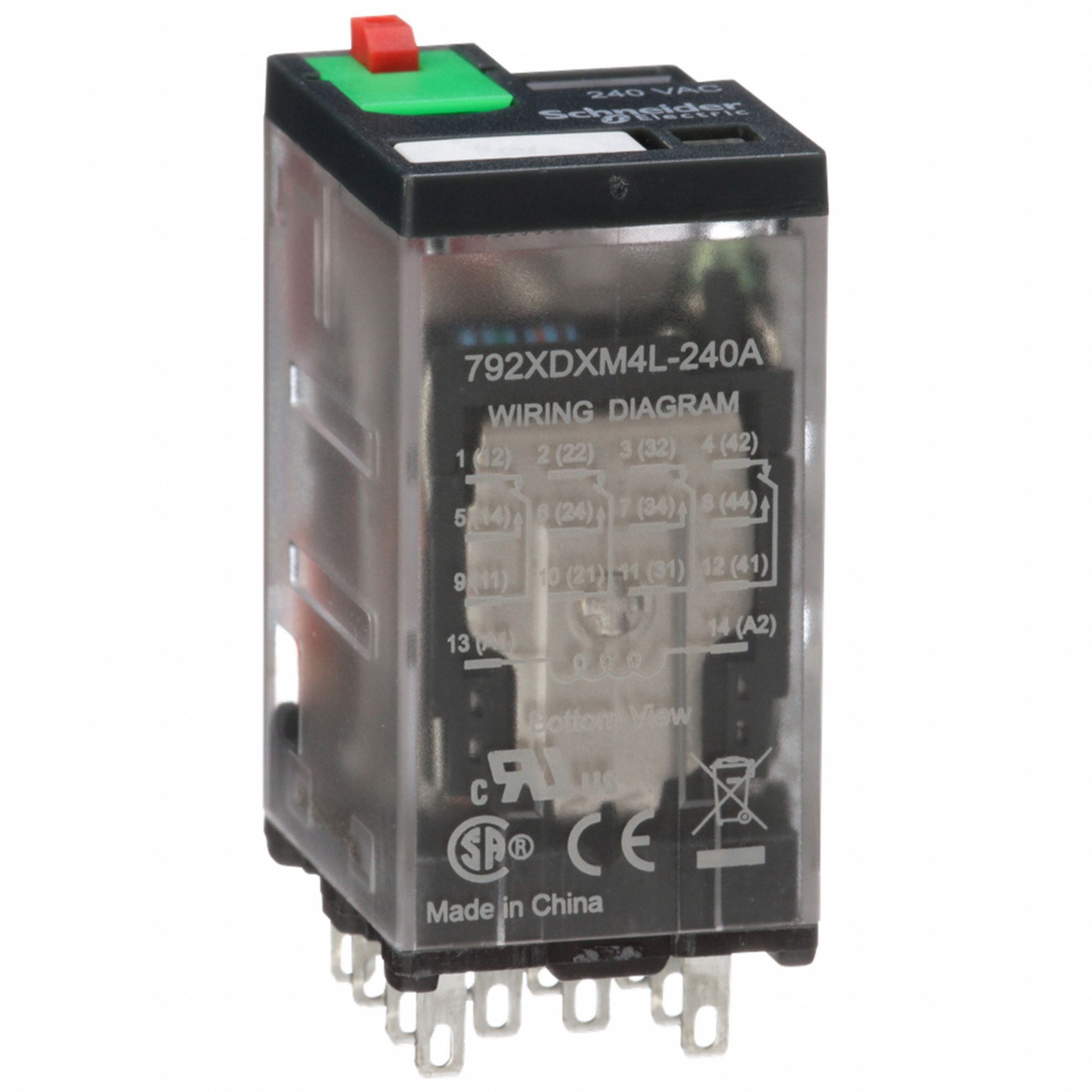 GENERAL PURPOSE RELAY, SOCKET MOUNTED, 6 A CURRENT RATING, 240V AC, 14 PINS/TERMINALS